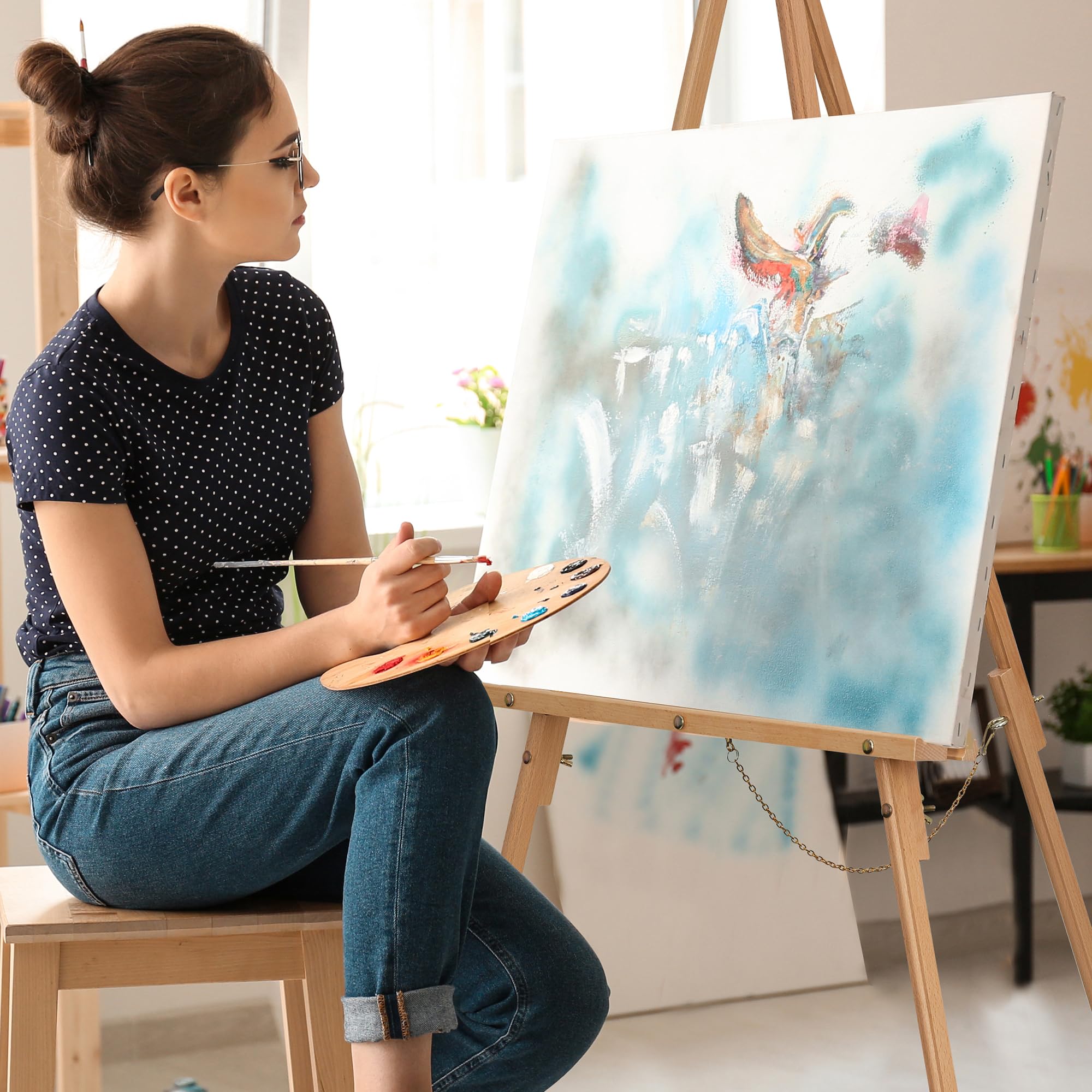 油絵用イーゼルスタンド Amazon.co.jp: WJW イーゼル 木製 折りたたみ 絵画ボックス